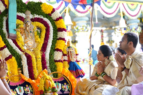 Consecration of Sri Rukmini Satyabhama Sametha Sri Venugopala Swamy Devasthanam at ASBL Spire, Hyderabad