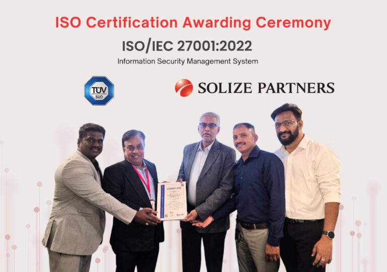 SOLIZE PARTNERS India Achieves ISO/IEC 27001:2022 Certification to Protect Engineering Data and Intellectual Property