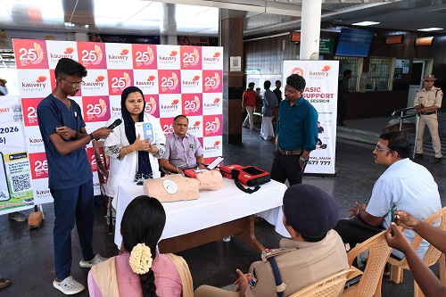 Kauvery Hospital Conducts Basic Life Support and Defibrillator Training Program for Railway Staff
